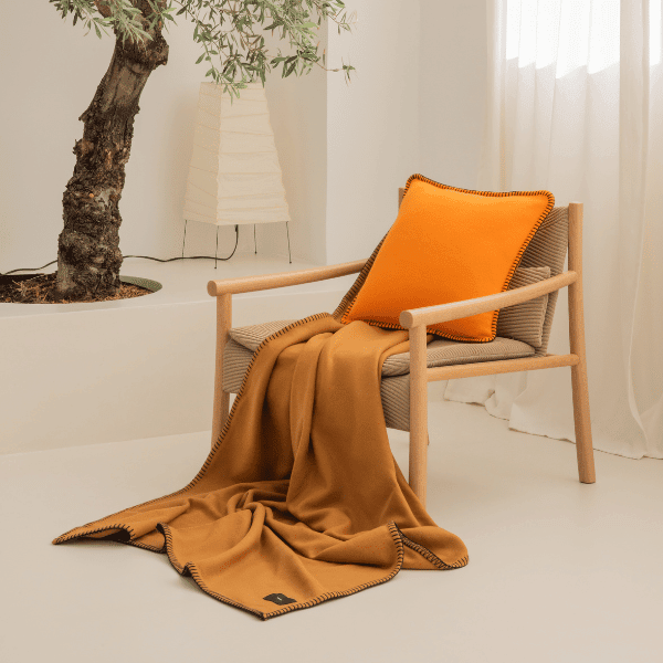 Viso Merino Blanket Camel chair