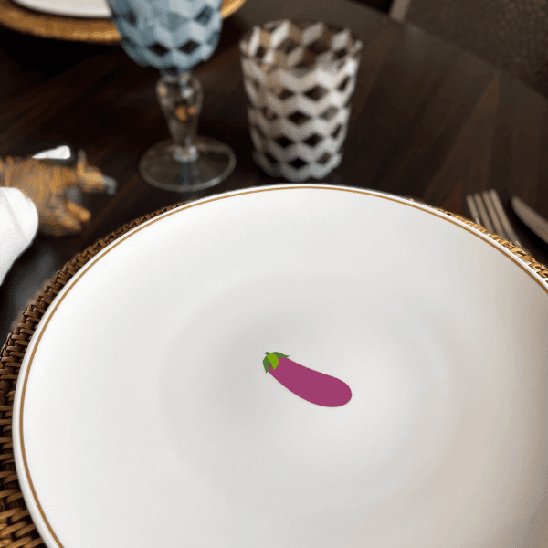 Beefbar Starter Plate Eggplant Emoji close