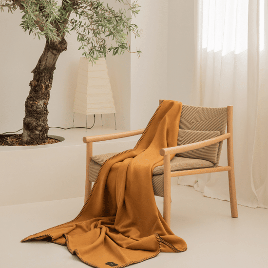 Viso Merino Blanket Camel chair