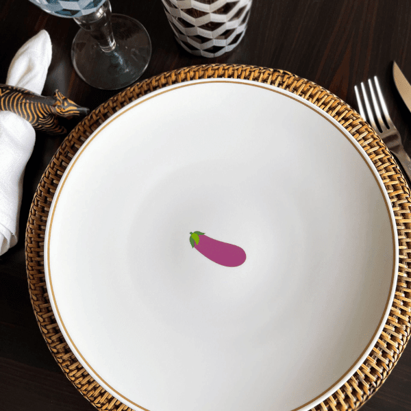 Beefbar Starter Plate Eggplant Emoji Lifestyle
