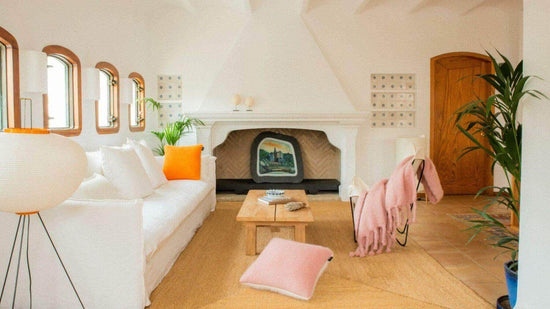 Viso Mohair Blanket Pink living room