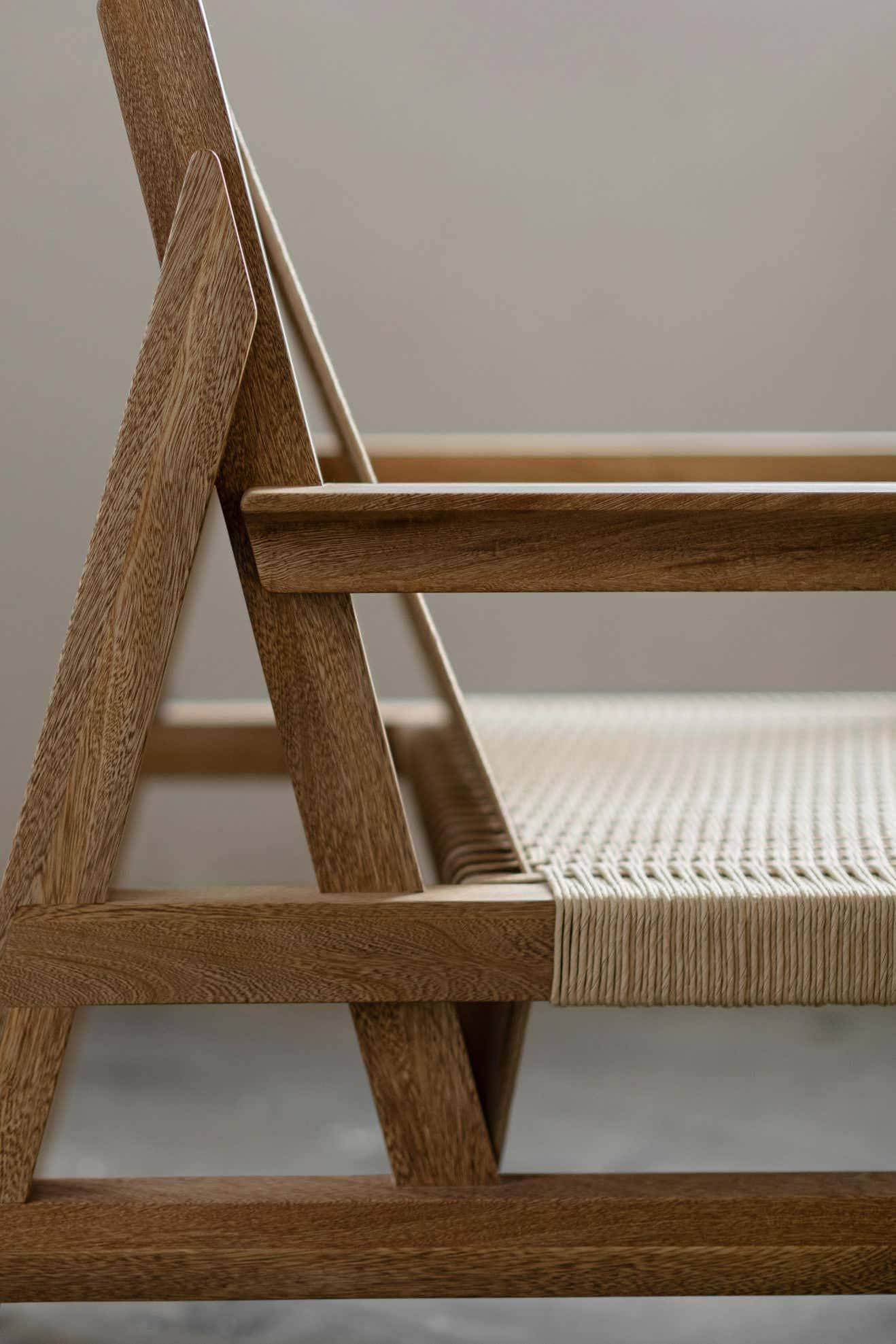 SK Collection Wooden Lounge Chair with Armrest