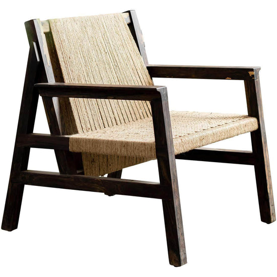 SK Collection Wooden Lounge Chair with Armrest