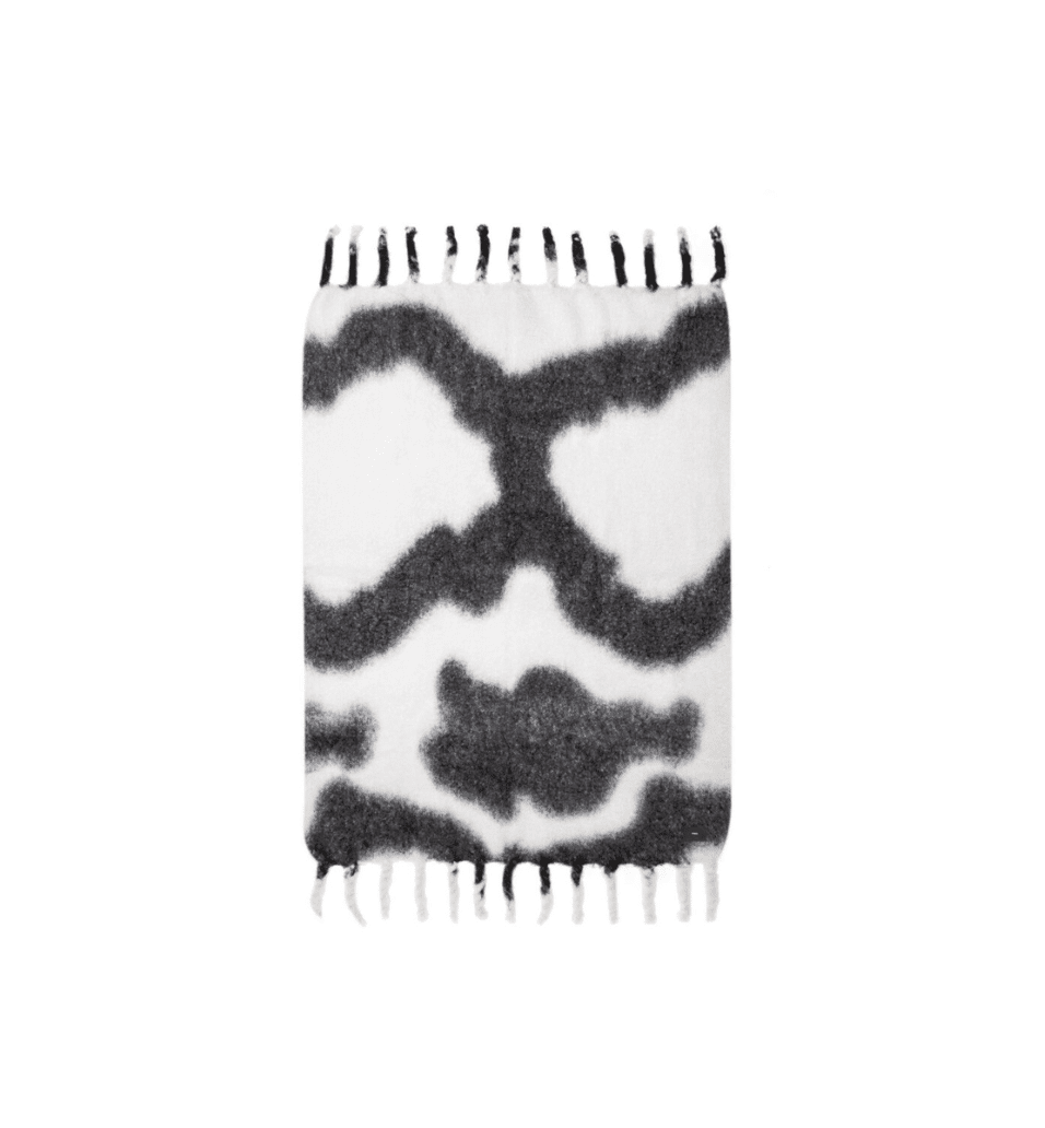 Viso Mohair Blanket Black and White Pattern