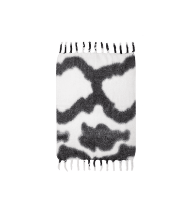 Viso Mohair Blanket Black and White Pattern