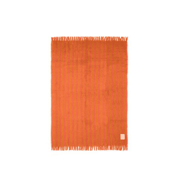 Viso X Studio Giancarlo Valle Mohair Blanket Pink and Orange