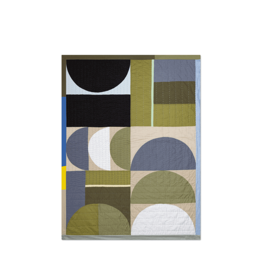 Viso X Thomson Street Quilt Blanket Green, White, Grey and Black