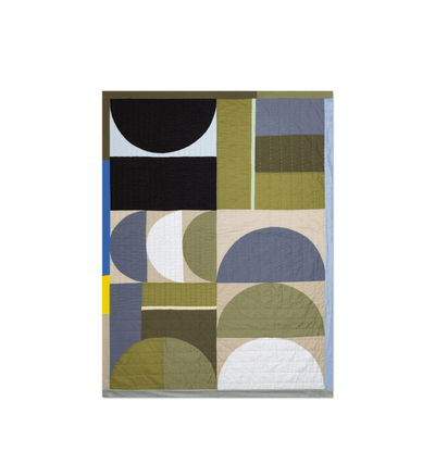 Viso X Thomson Street Quilt Blanket Green, White, Grey and Black