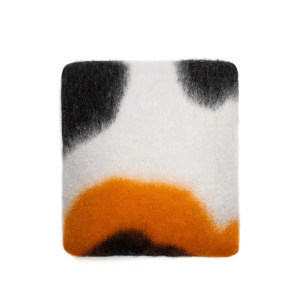 Viso Mohair Pillow Black, Orange and White Pattern