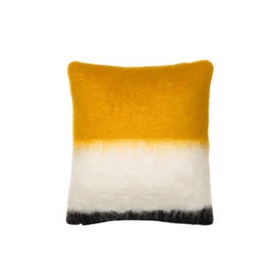 Viso Mohair Pillow White, Yellow and Black Colour Block