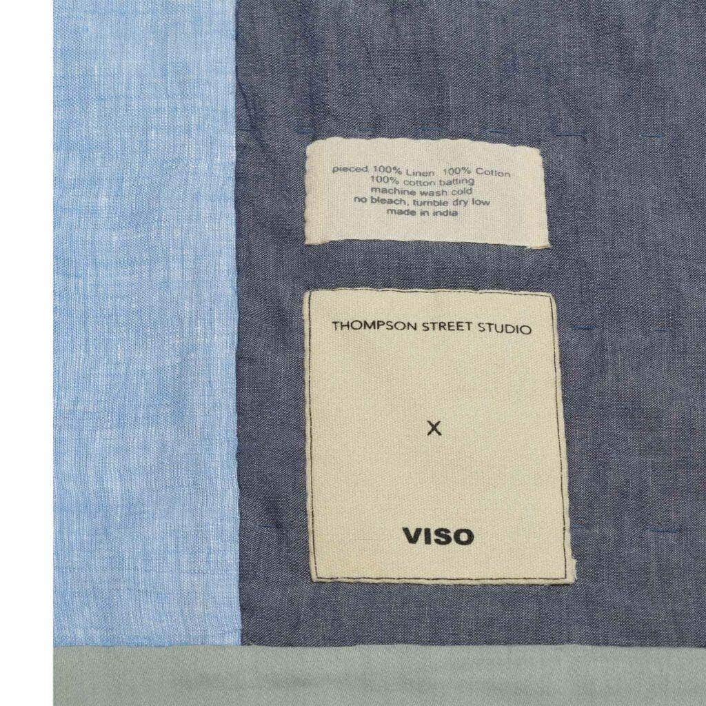 Viso X Thomson Street Quilt Blanket Green, White, Grey and Black