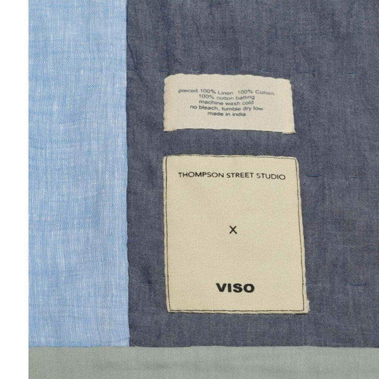 Load image into Gallery viewer, Viso X Thomson Street Quilt Blanket Green, White, Grey and Black
