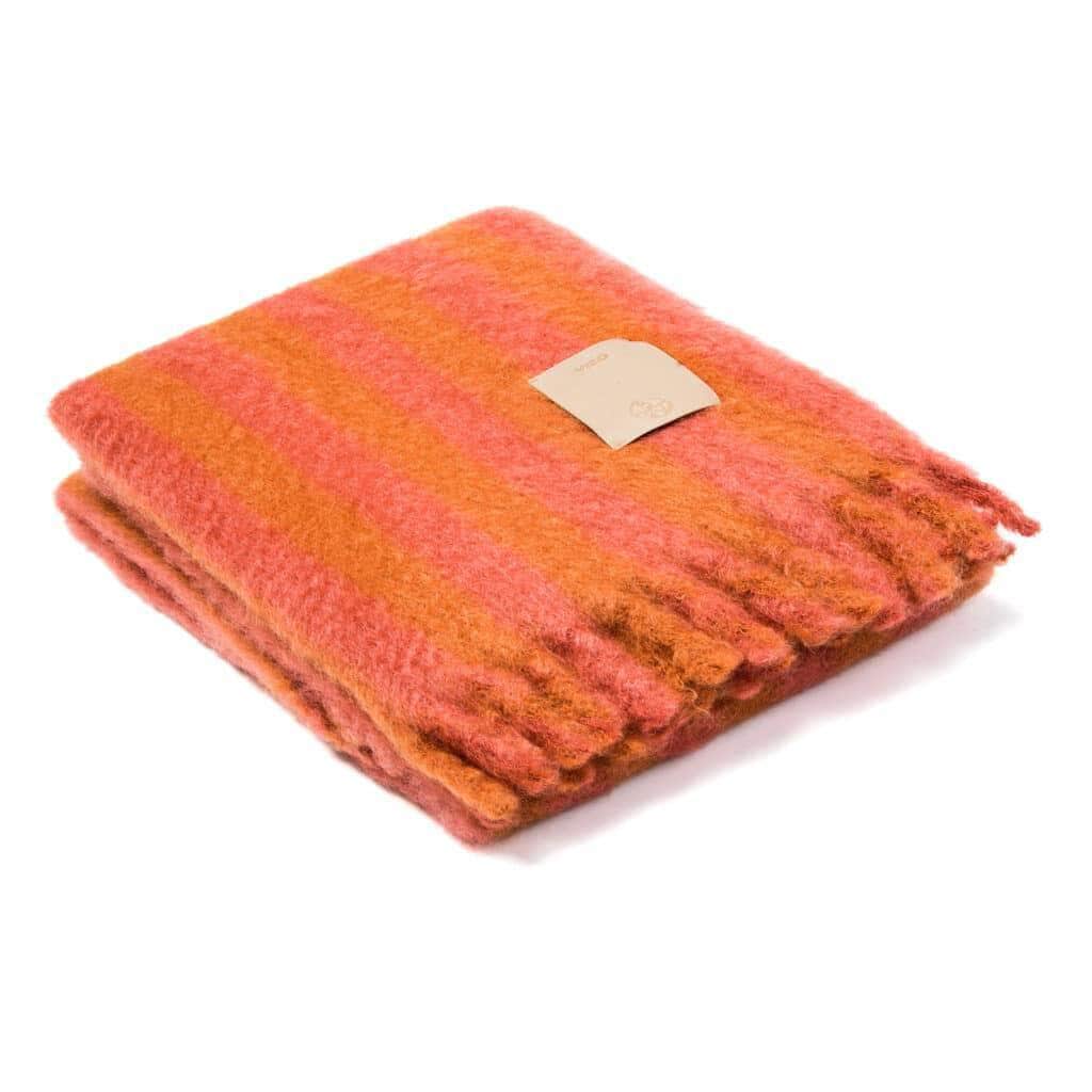 Viso X Studio Giancarlo Valle Mohair Blanket Pink and Orange