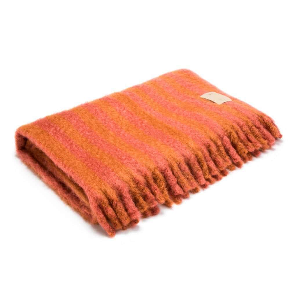 Viso X Studio Giancarlo Valle Mohair Blanket Pink and Orange