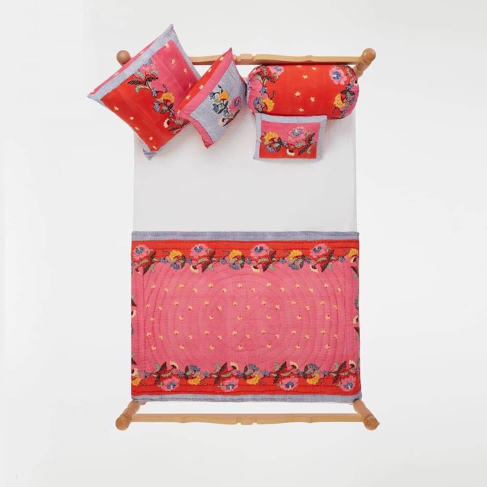 Cotton Cushion Indonesian Red Rose