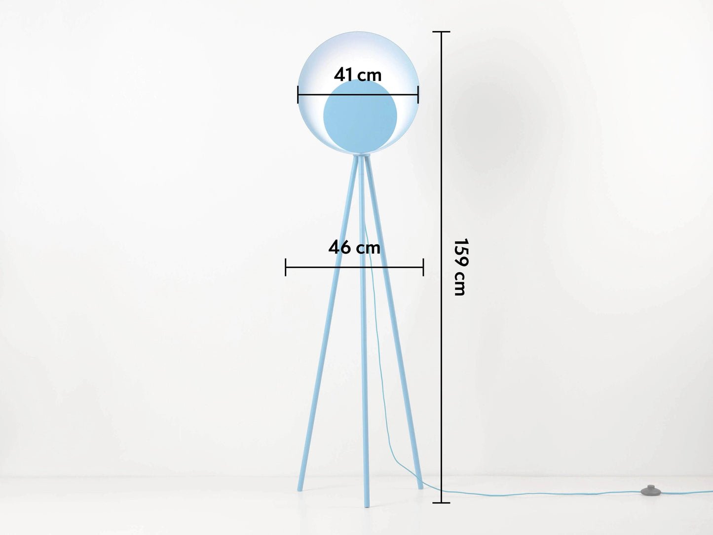 Pool blue diffuser floor lamp