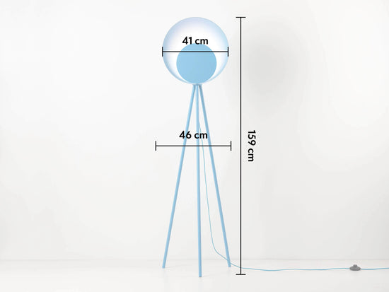 Pool blue diffuser floor lamp