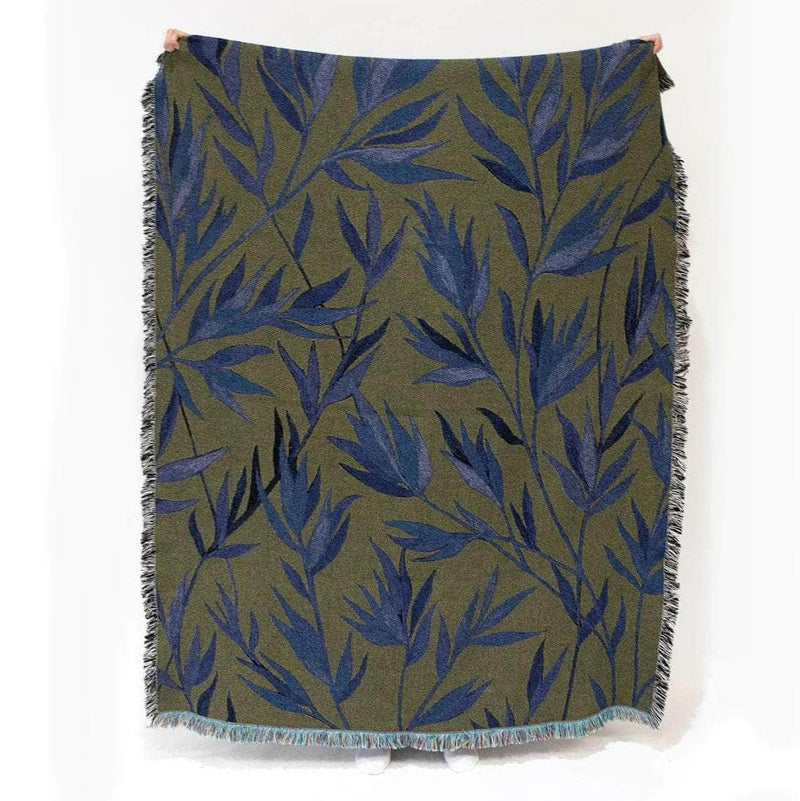 Growth (Olive Green) Recycled Cotton Woven Throw