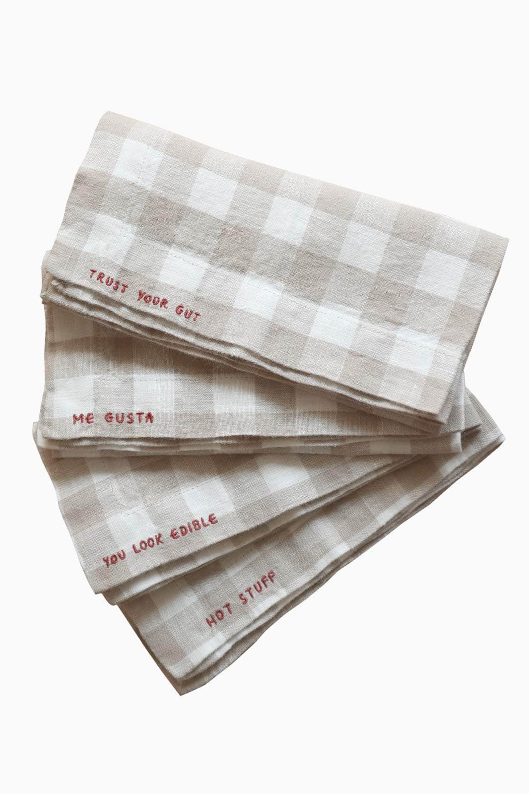 Gingham Gratitude Napkins - Set of 4