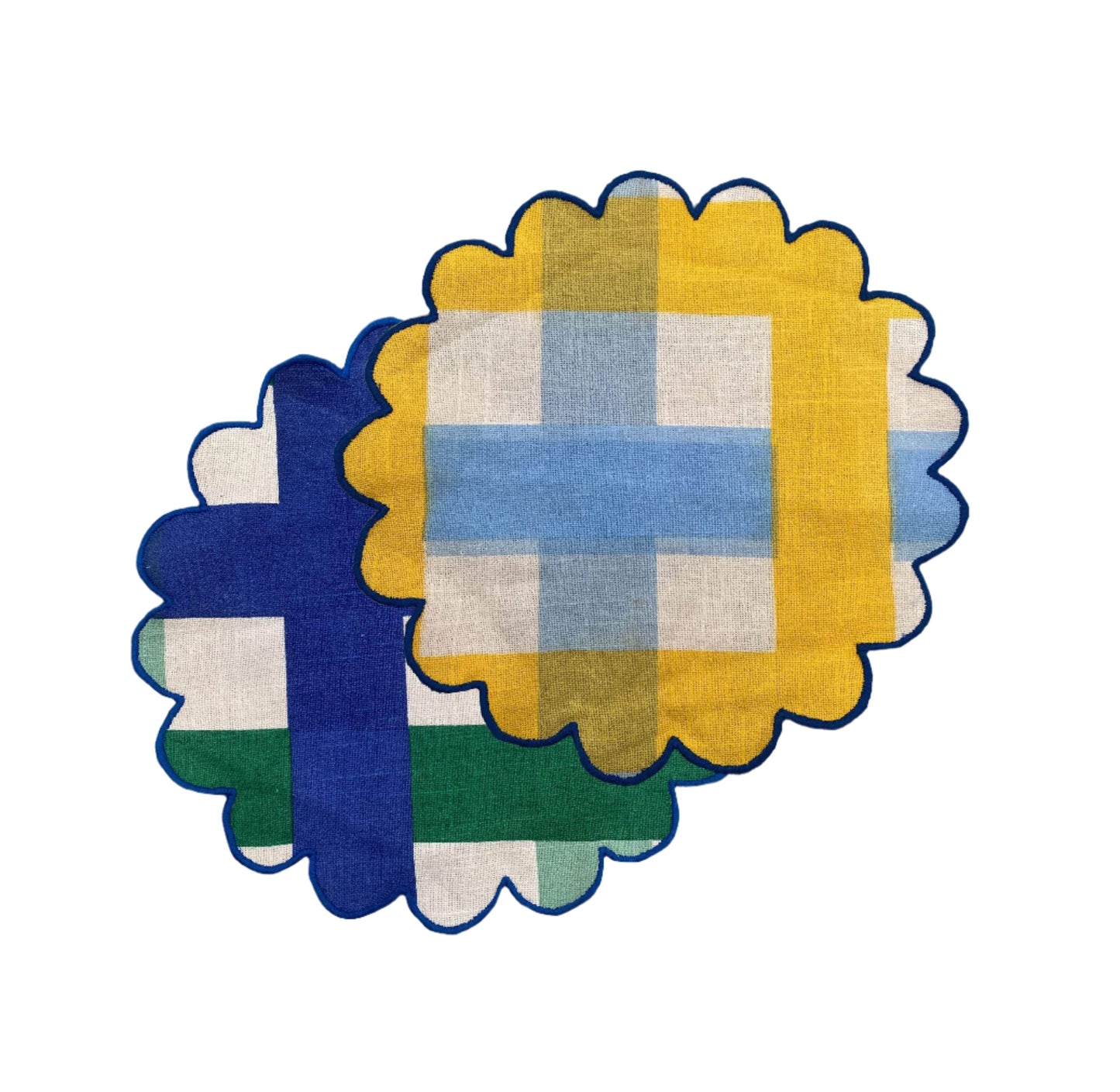 Outdoor Check scallop placemat