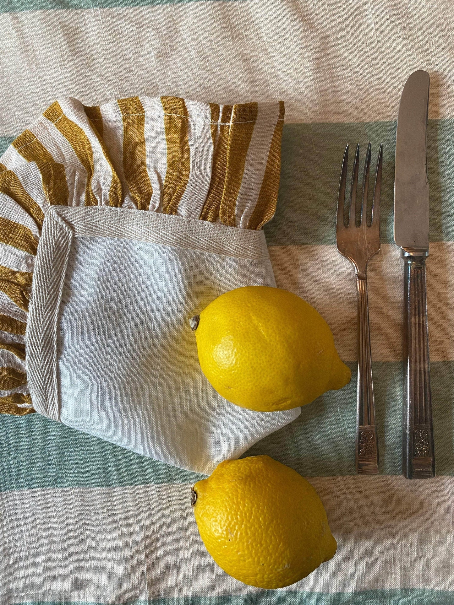 Ochre Candy Stripe - Set of 2 Napkins