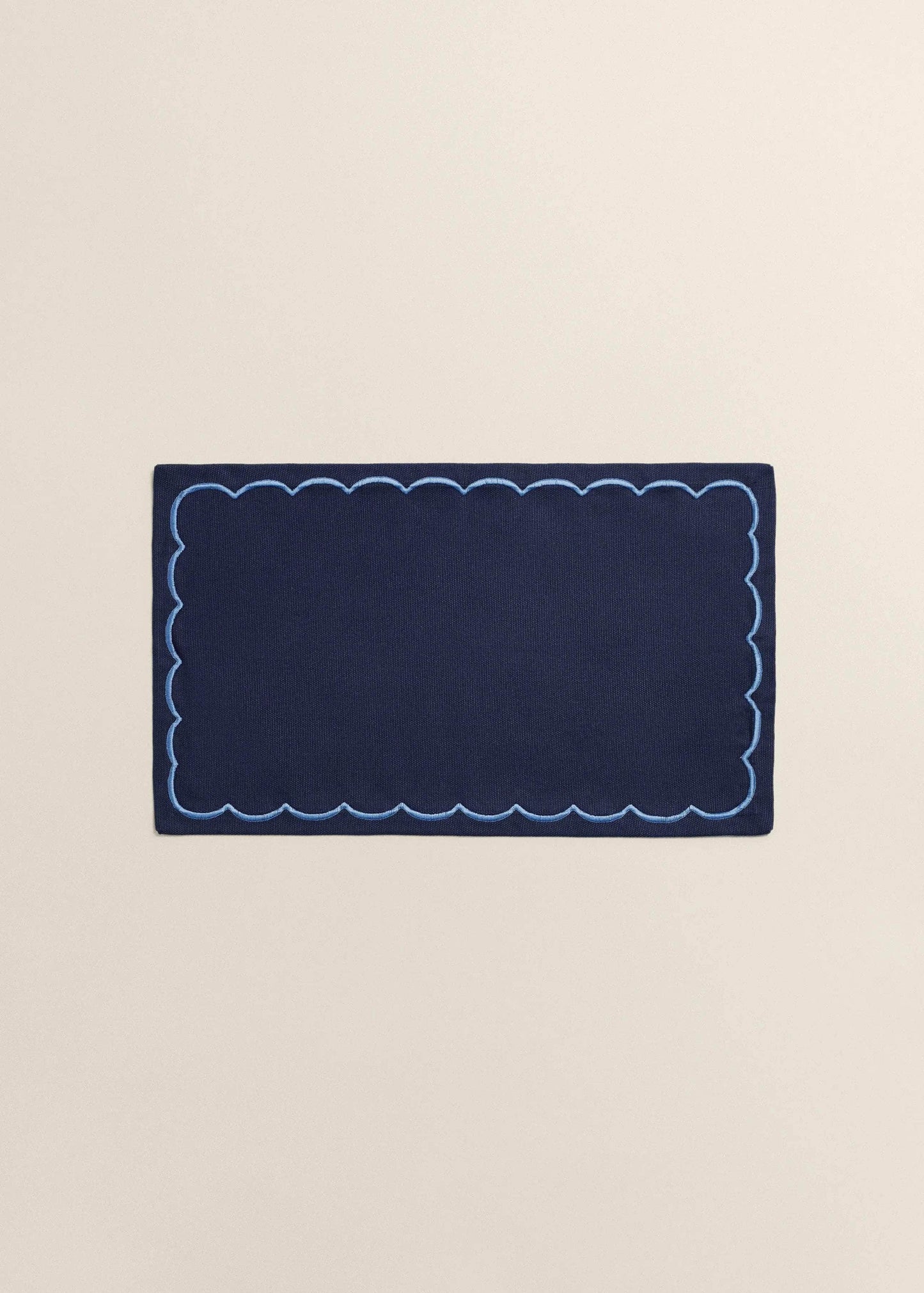 Dark Blue Wave Embroidered Placemat