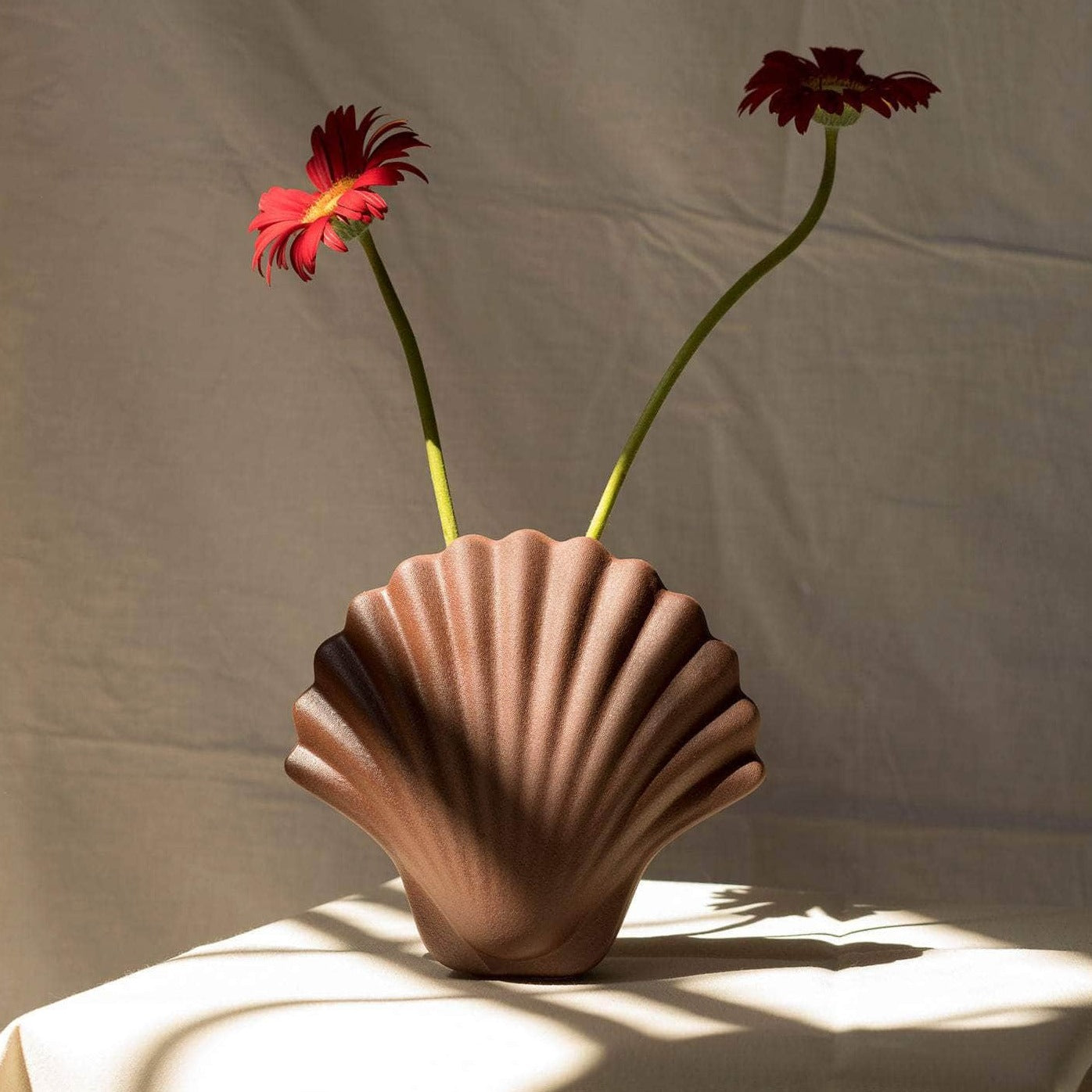 Dark Brown Seashell Vase