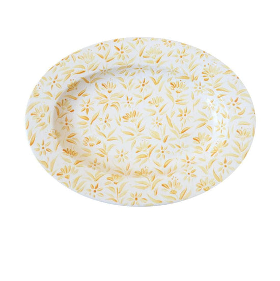'Sunburst' Floral Platter 01 - Yellow