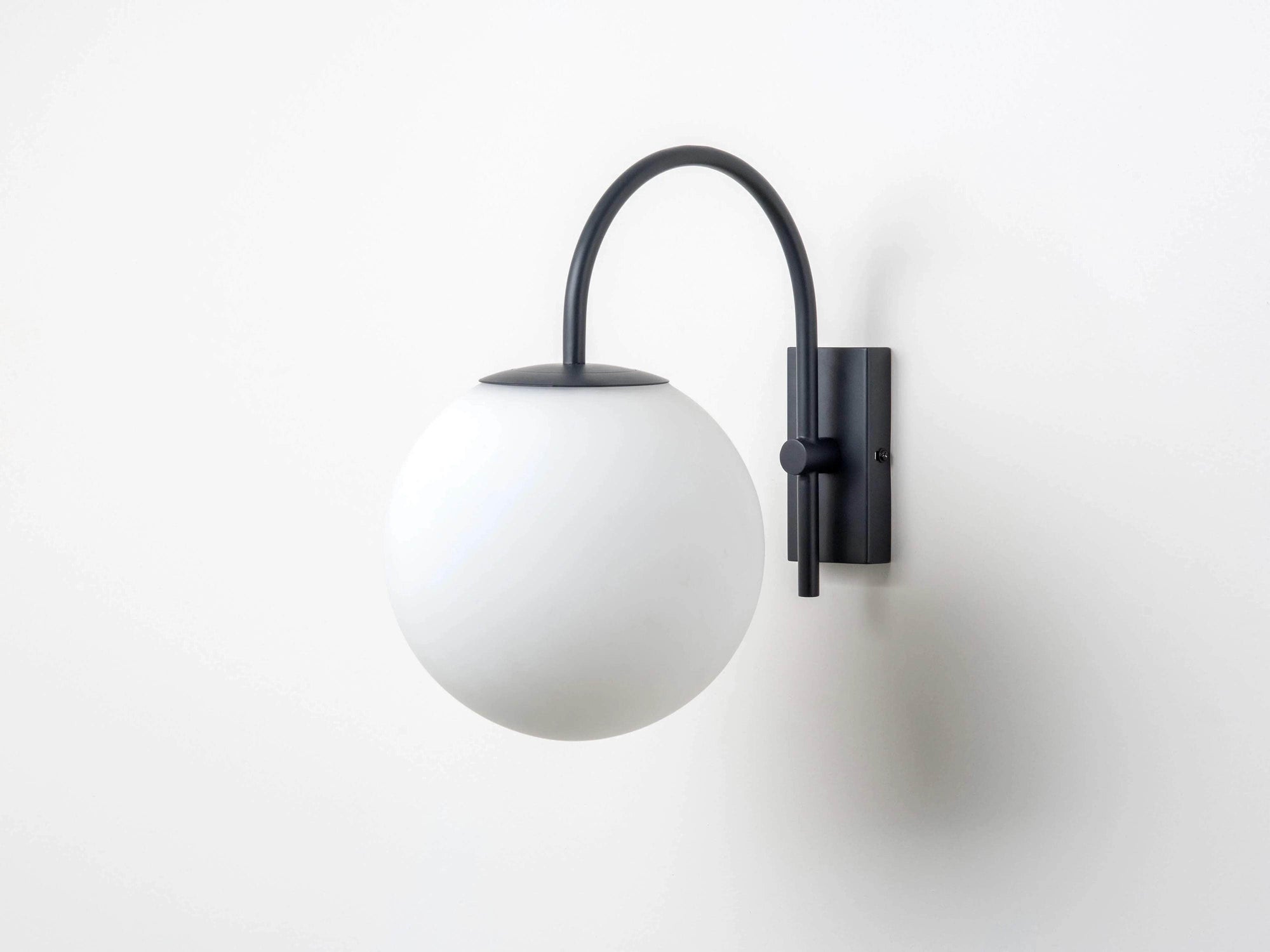 Charcoal grey hanging globe wall light