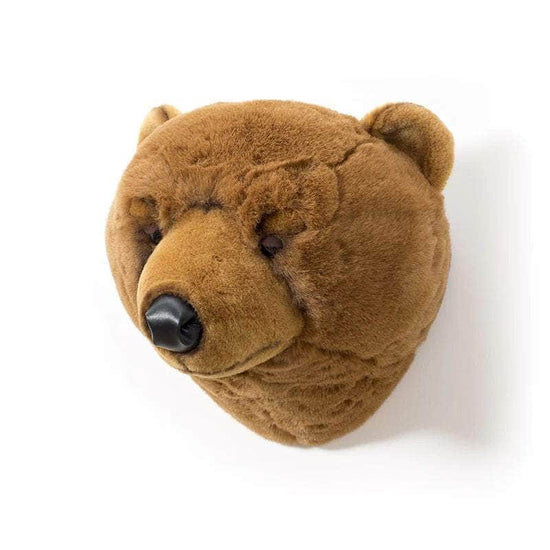 Oliver the Brown Bear Wall Mounted Plush Head