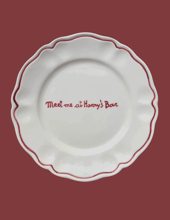 Sveva's Home Ceramic "Meet Me At Harry's Bar" Plate Set Of 4