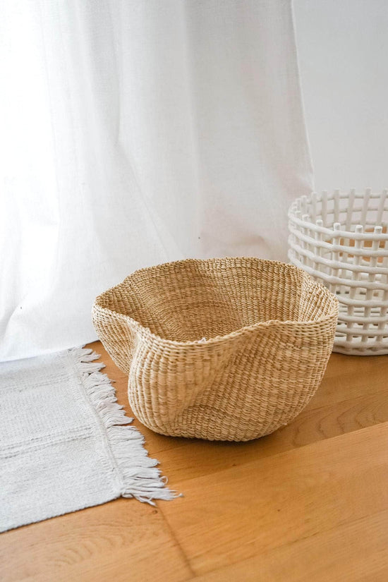 Natural Pakurigo Wave Basket from Ghana