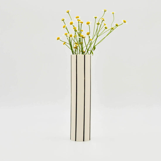 Striped Vase Black