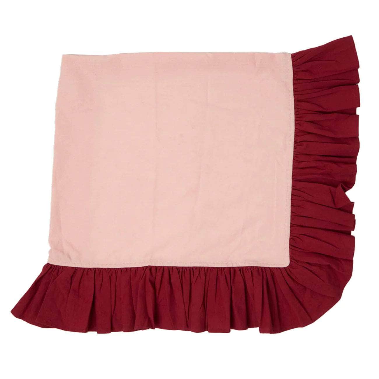 Table Cloth with Frill Burgundy Rose