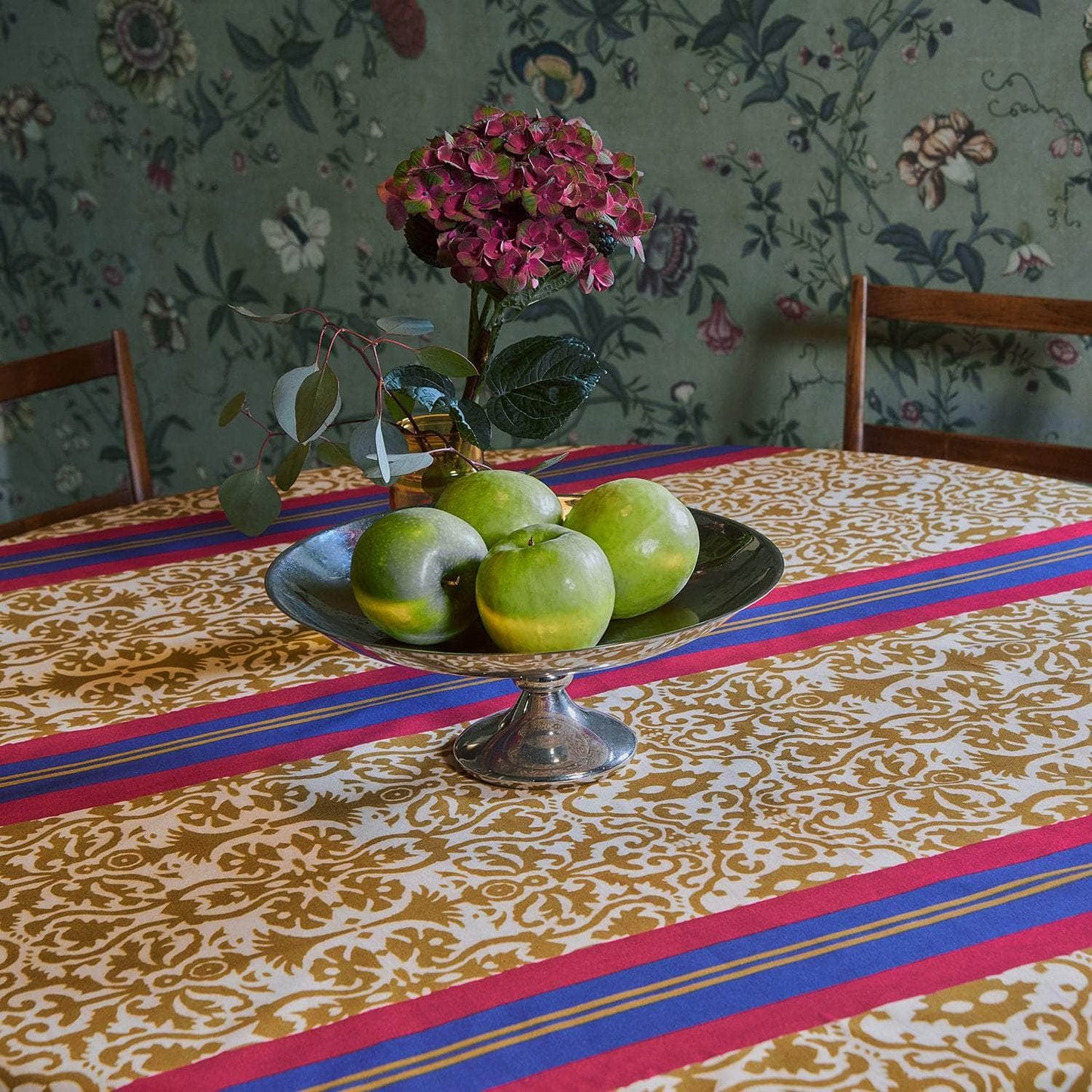 Cotton Cloth Damask Stripe Chutney
