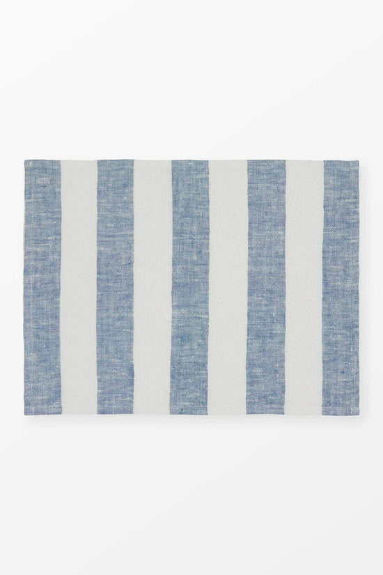 Striped Linen Placemat Blue