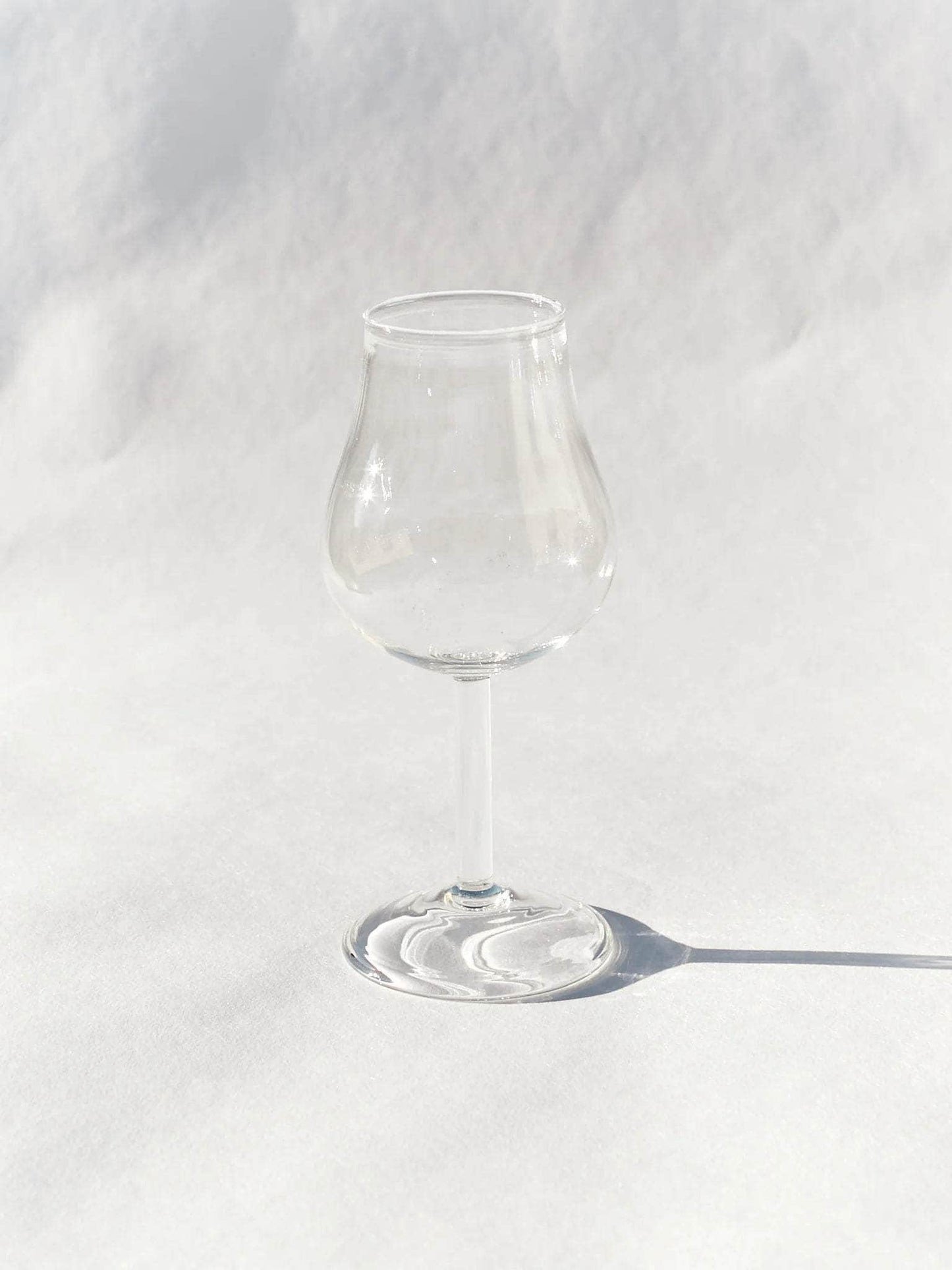 Hand Blown Tall Wine Glass in Clear