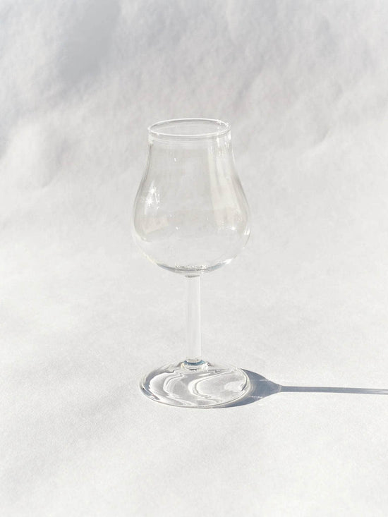 Hand Blown Tall Wine Glass in Clear