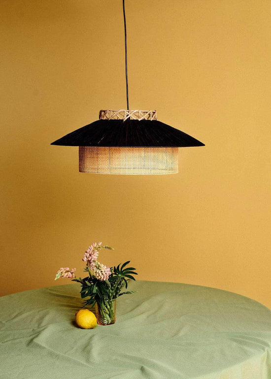 Load image into Gallery viewer, Kyoto Ceiling Lamp - Black &amp;amp; Nature
