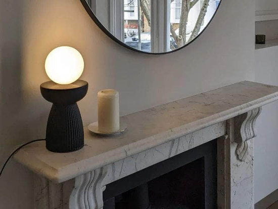 Charcoal grey ceramic table lamp