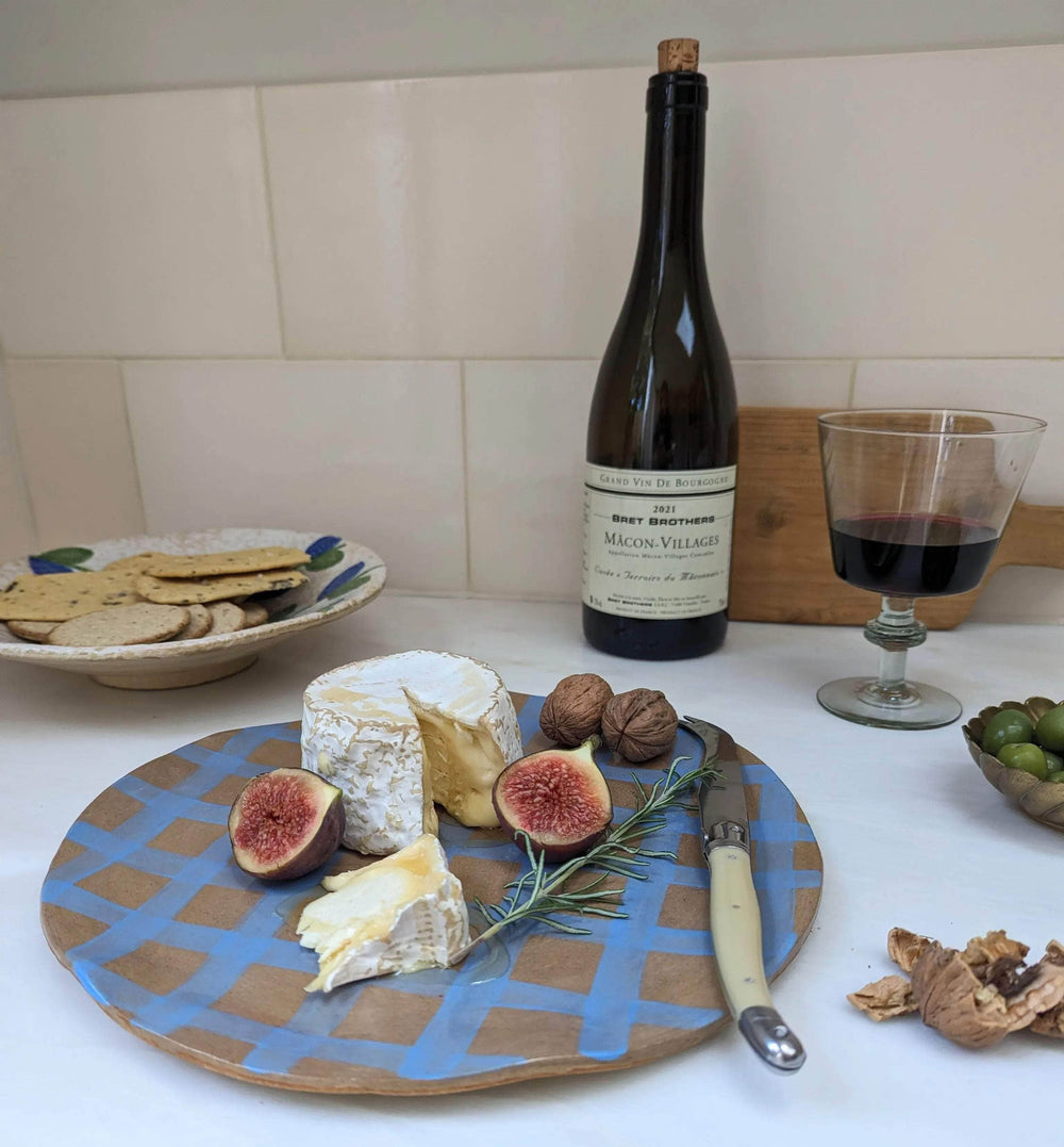 Blue Gingham Serving Platter