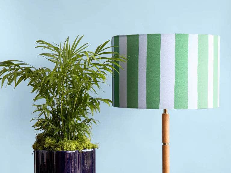 Blue stripes print lamp shade