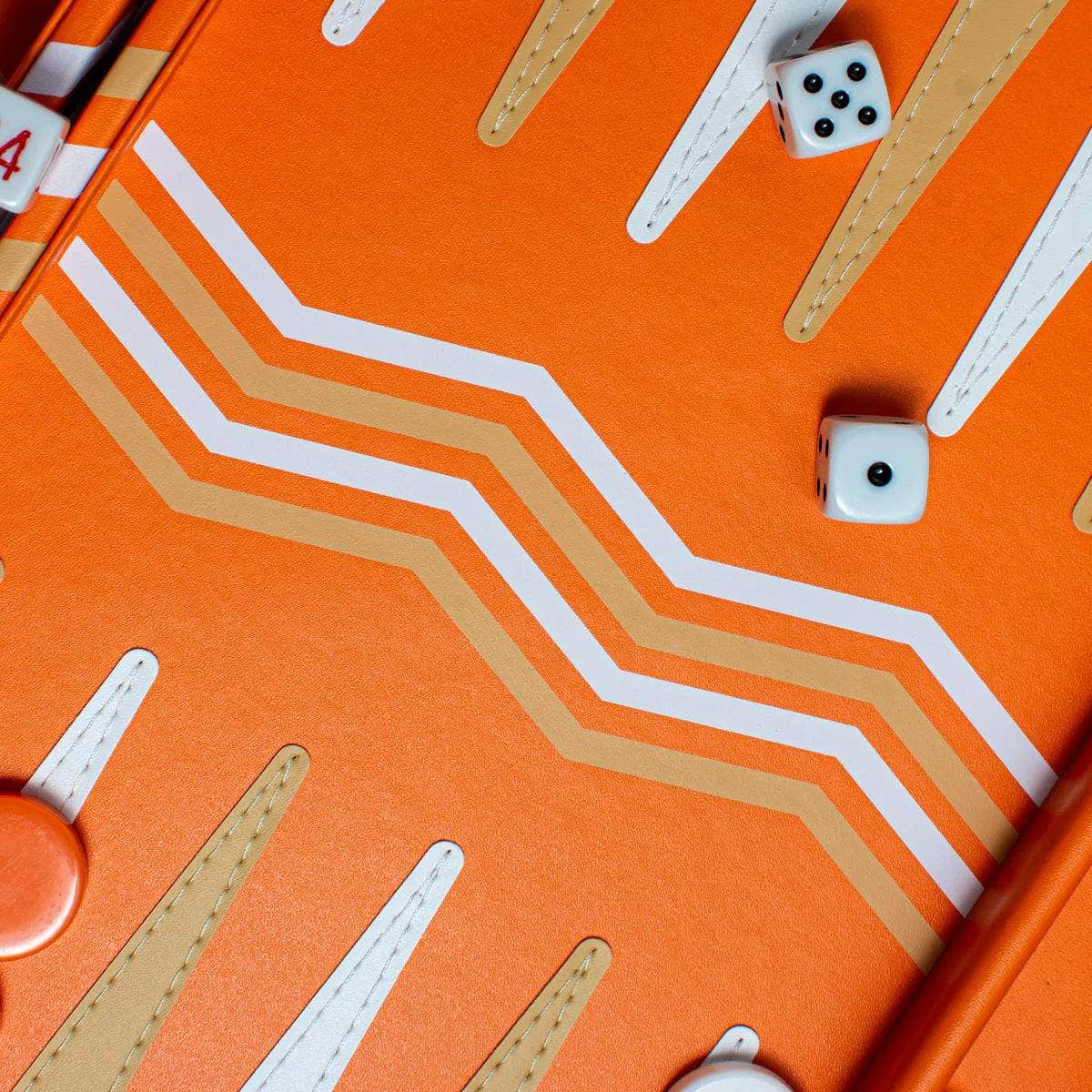Leather Backgammon Orange