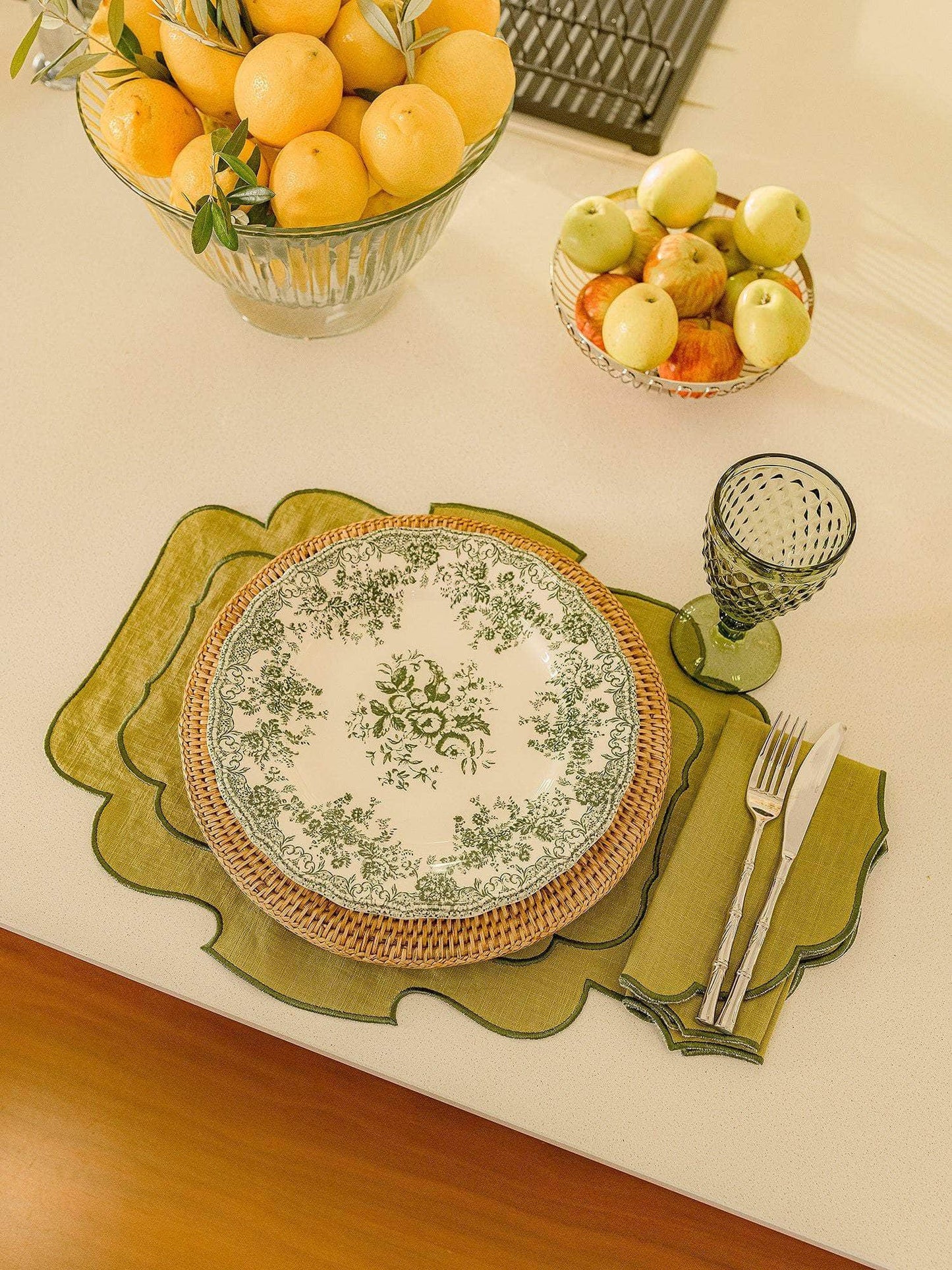 Belmonte Placemat, Green with Green
