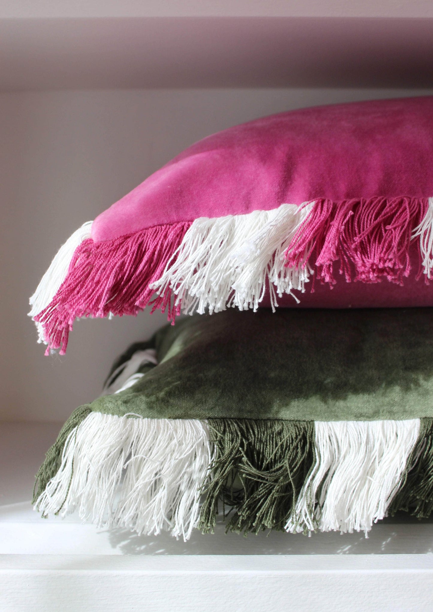 Rectangle Fuchsia Velvet Cushion Cover