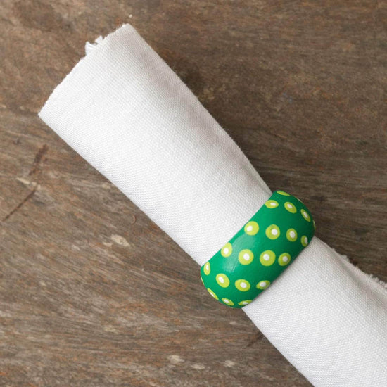 Wooden Dots Napkin Holder - Green