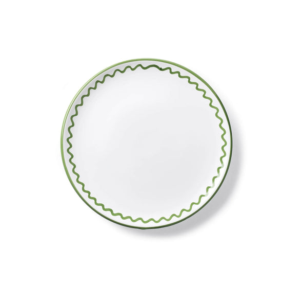 Lunch Plate - Olive Green Zigzag