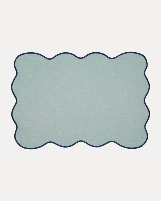 Palma Placemat, Light Blue with Dark Blue