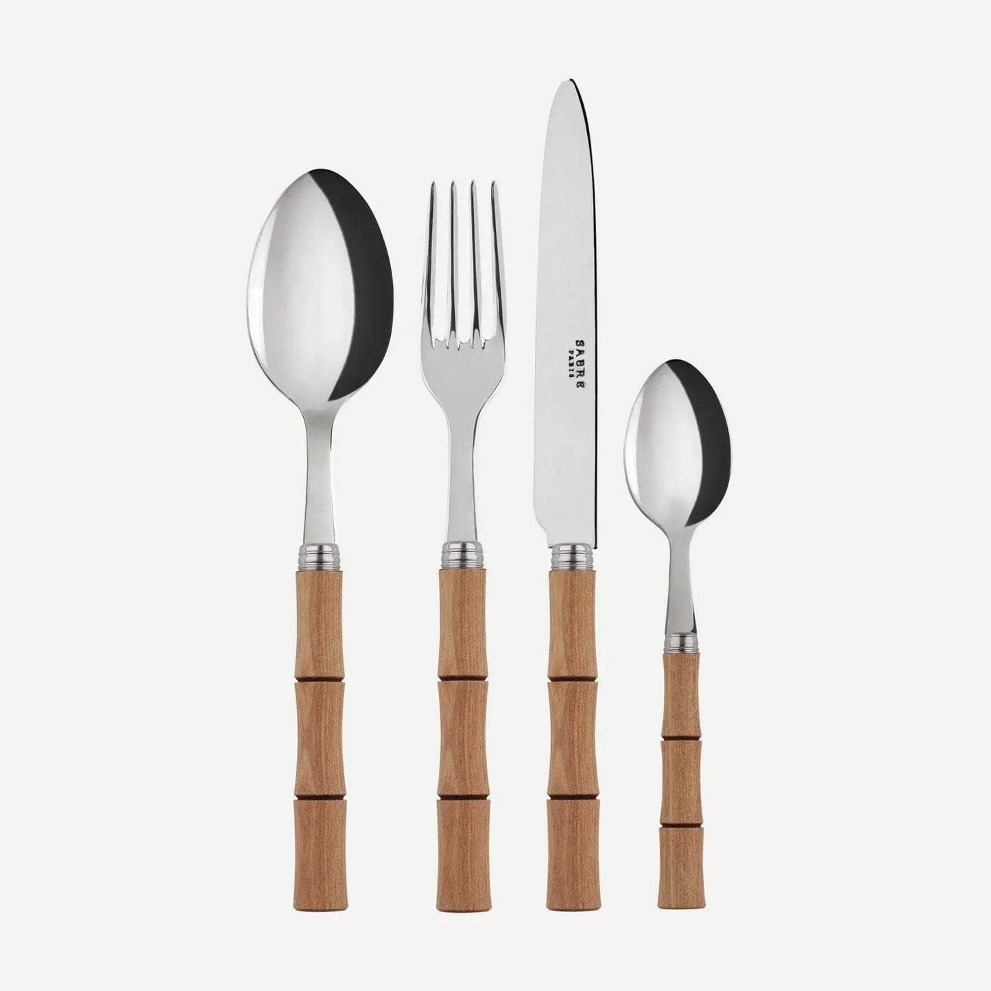Bamboo 4 pc Cutlery Set | Light Laminated Wood