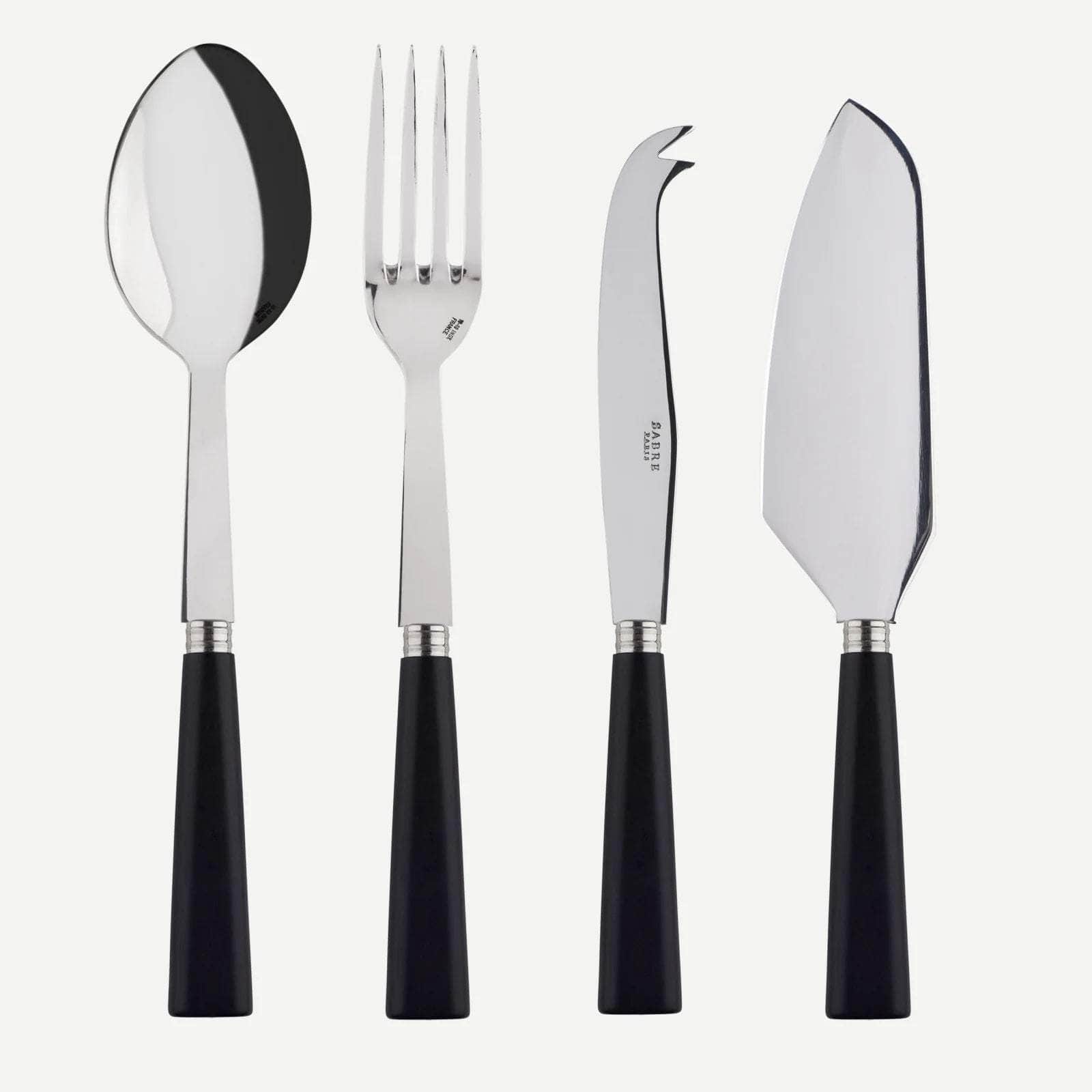 Natural 4 pc Cutlery Set | Black Laminated Wood